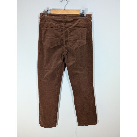 Paige Women Brown Corduroy High Rise Straight Leg Pants 31 English Countryside - Picture 2 of 10